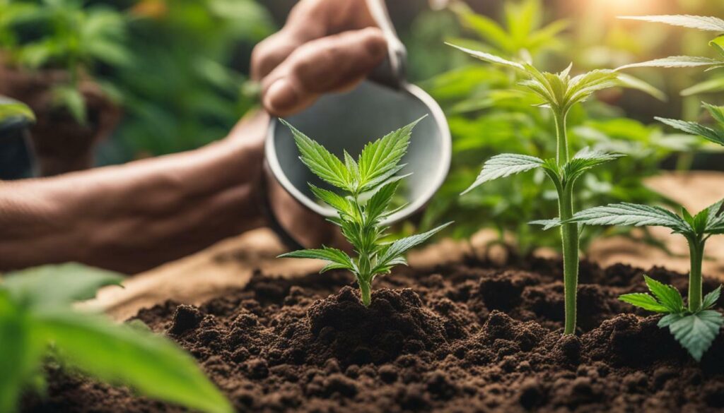 planting cannabis seedlings